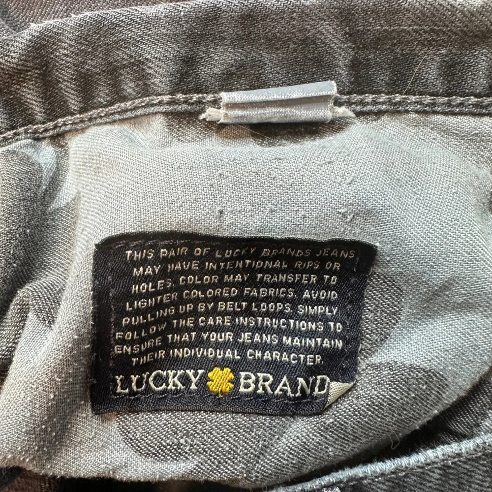 Lucky Brand Jeans‎ Mens 36x32 Gray 121 Heritage Slim Distressed Button Fly Denim